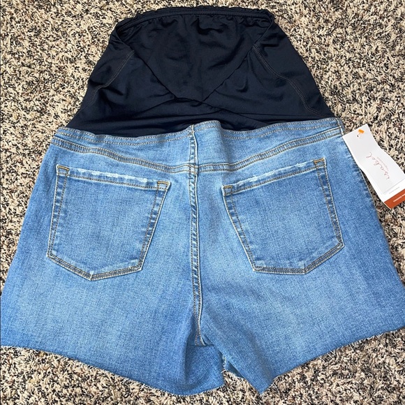 Isabel Maternity Denim Midi Shorts Size 8 | NWT - Picture 3 of 6